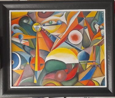 Painting titled "4  seizoenen" by G.Bill, Original Artwork, Oil