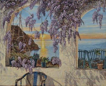 Painting titled "Come and Sit Inside…" by Billie Joyce Fell, Original Artwork, Oil