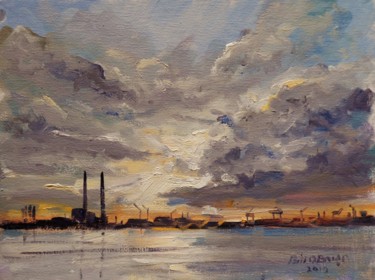 Painting titled "Autumnal Skies from…" by Bill O'Brien, Original Artwork, Oil