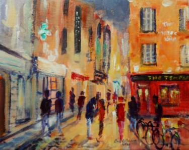 Pintura titulada "Temple Bar Dublin,…" por Bill O'Brien, Obra de arte original, Acrílico