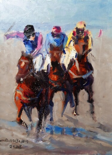 Pintura intitulada "Horse Racing at Lay…" por Bill O'Brien, Obras de arte originais, Óleo