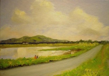 "Dollymount Causeway…" başlıklı Tablo Bill O'Brien tarafından, Orijinal sanat, Petrol