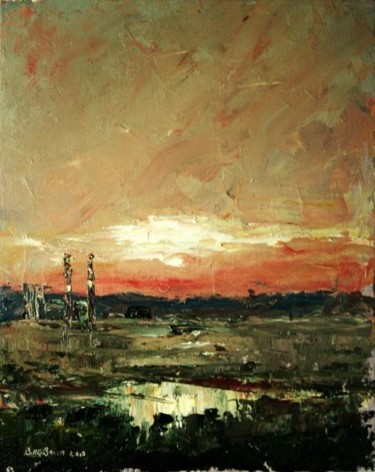 Painting titled "Bull Island X" by Bill O'Brien, Original Artwork, Oil