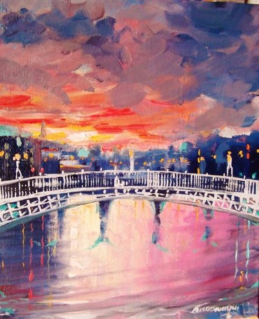 "Hapenny Bridge Glor…" başlıklı Tablo Bill O'Brien tarafından, Orijinal sanat, Petrol