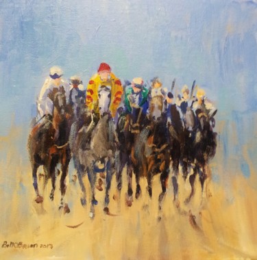 Peinture intitulée "Horse Racing, The P…" par Bill O'Brien, Œuvre d'art originale, Huile