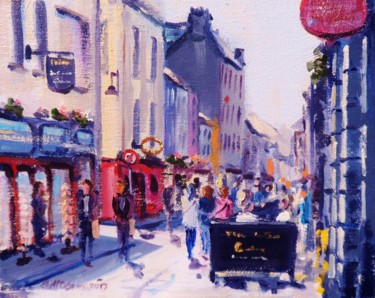 Schilderij getiteld "Galway Shop Street…" door Bill O'Brien, Origineel Kunstwerk