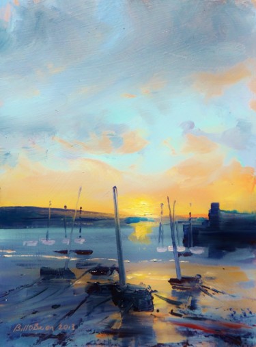 Painting titled "Skerries, Sunset ov…" by Bill O'Brien, Original Artwork, Oil