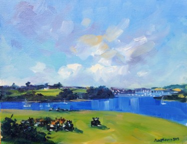 Painting titled "Towards Helford Pas…" by Bill O'Brien, Original Artwork, Oil