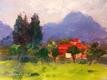 Pittura intitolato "View from Casa Sere…" da Bill O'Brien, Opera d'arte originale, Olio