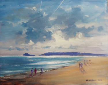 Painting titled "Portmarnock Beach W…" by Bill O'Brien, Original Artwork, Acrylic