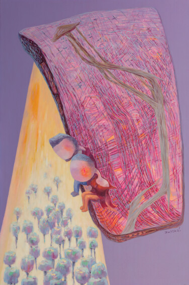 Картина под названием "INTERNET AGE II" - Bin Xu, Подлинное произведение искусства, Масло Установлен на Деревянная рама для…