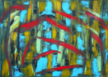 제목이 "Bäume"인 미술작품 Bina Sommer로, 원작, 기름 나무 들것 프레임에 장착됨