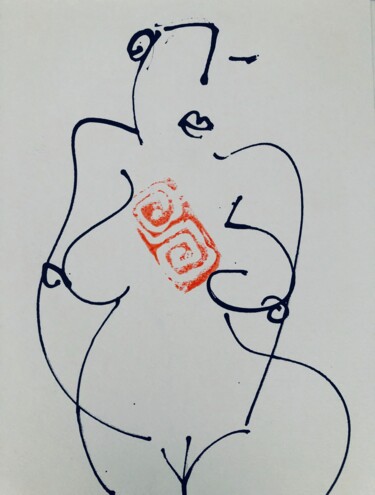 Pintura intitulada "Nude 5" por Ellie Ali, Obras de arte originais, Tinta