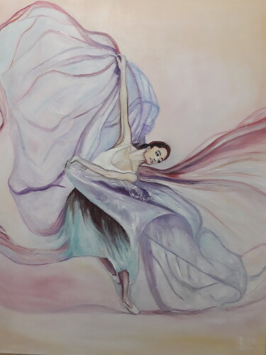 Schilderij getiteld "Pretty Ballerina" door Birger Dicke, Origineel Kunstwerk, Olie