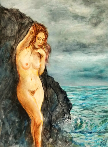 Pittura intitolato "Stormy Sea" da Birgit Weisenburger, Opera d'arte originale, Gouache