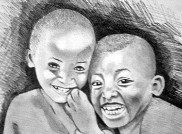 Drawing titled "hapiness of children" by Birsen Yıldırım, Original Artwork