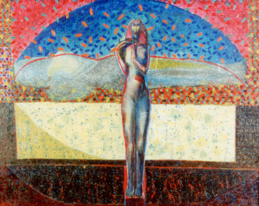 Painting titled "Levitation" by Biser Panayotov, Original Artwork, Oil