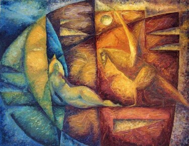 Pittura intitolato "Metamorphosis" da Biser Panayotov, Opera d'arte originale, Olio
