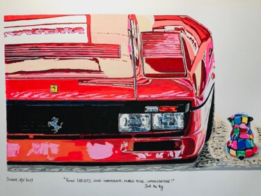 「FERRARI 288 GTO, SO…」というタイトルの絵画 Bixhope_artによって, オリジナルのアートワーク, アクリル