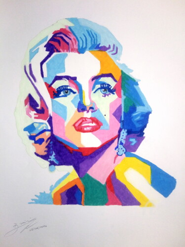 Peinture intitulée "Marilyn Monroe" par Bianchini Jr, Œuvre d'art originale, Pastel