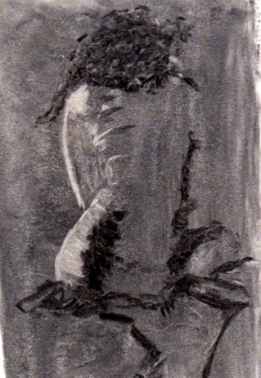Pintura titulada "nu-de-dos.jpg" por Sylvie Guinand (Blanche G.), Obra de arte original, Carbón