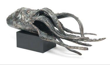 Skulptur mit dem Titel "Floating octopus" von Blanka Božič, Original-Kunstwerk, Ton