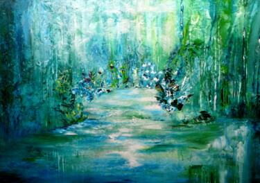 Картина под названием "Der Traum vom Parad…" - Blanka Mandel, Подлинное произведение искусства, Акрил Установлен на Деревянн…