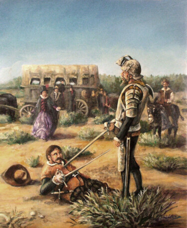 Painting titled "DON QUIJOTE DE LA M…" by Blázquez, Original Artwork, Oil
