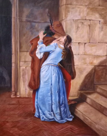 Peinture intitulée "EL BESO" par Blázquez, Œuvre d'art originale, Huile