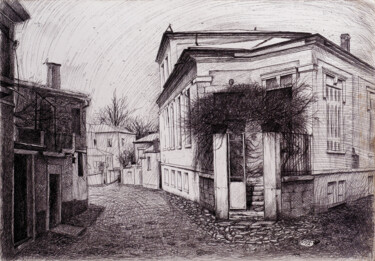 Tekening getiteld "Alley" door Bledi Kita, Origineel Kunstwerk, Inkt