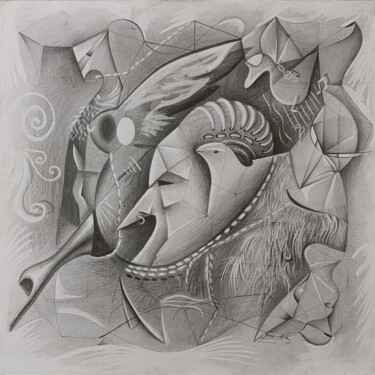 Рисунок под названием "The Carnivals" - Bledi Kita, Подлинное произведение искусства, Карандаш