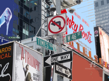 Peinture intitulée "Times Square III" par Grégory Blin, Œuvre d'art originale, Acrylique