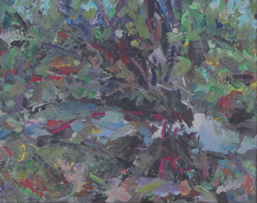 Pittura intitolato "Ruisseau forestier." da Blinov Igor, Opera d'arte originale, Acrilico Montato su Telaio per barella in l…