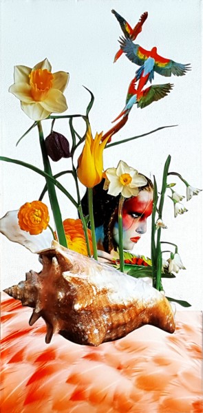 Collages intitulée "AMAZONE" par D-Reves, Œuvre d'art originale, Découpages