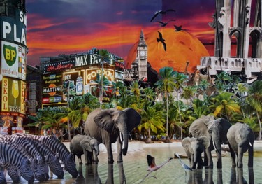 Collages titled "London falling" by D-Reves, Original Artwork, Collages