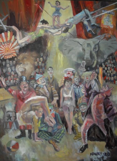 Peinture intitulée "Circus Ghosts" par Douglas Manry, Œuvre d'art originale, Huile