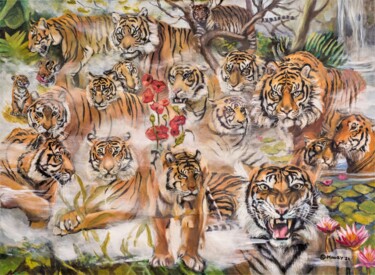 Peinture intitulée "Ghosts of Sumatra" par Douglas Manry, Œuvre d'art originale, Huile