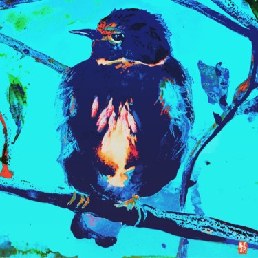 Digitale Kunst mit dem Titel "Blue bird" von Beatrice Minuth (#BE.AM.IN), Original-Kunstwerk, Digitale Malerei