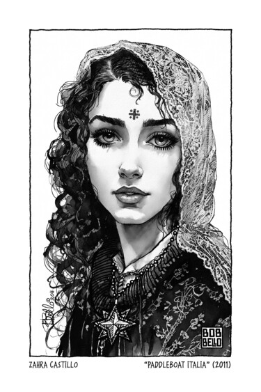 Digitale Kunst getiteld "Zahra, The Freed Sl…" door Bob Bello, Origineel Kunstwerk, Inkt