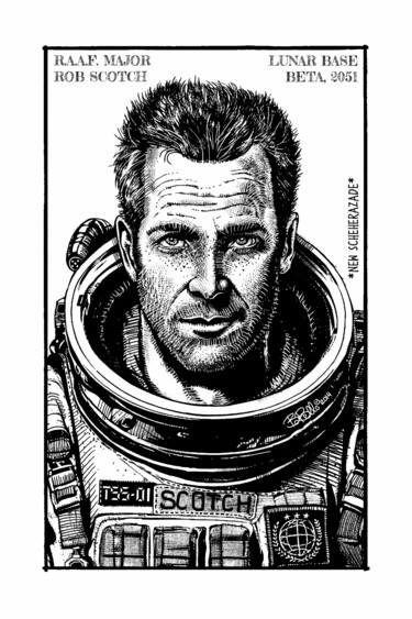 Digital Arts titled "Major Rob Scotch (2)" by Bob Bello, Original Artwork, Ink