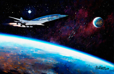 Arte digital titulada "The U.S.S. Starmaker" por Bob Bello, Obra de arte original, Acrílico