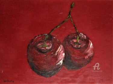 Peinture intitulée "Les Cerises rouges" par Roberto Urbano, Œuvre d'art originale, Huile