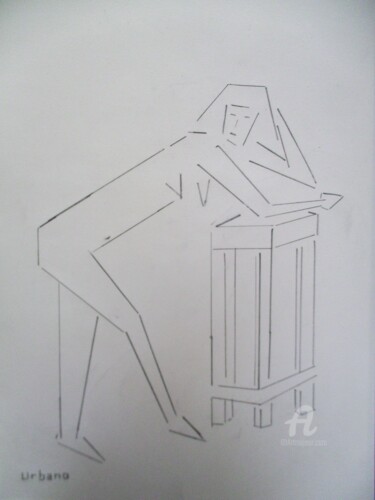 Рисунок под названием "Lison géométrique" - Roberto Urbano, Подлинное произведение искусства, Карандаш