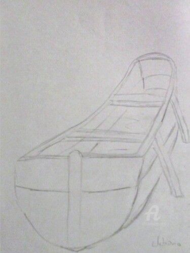 Drawing titled "Barque des îles" by Roberto Urbano, Original Artwork, Pencil