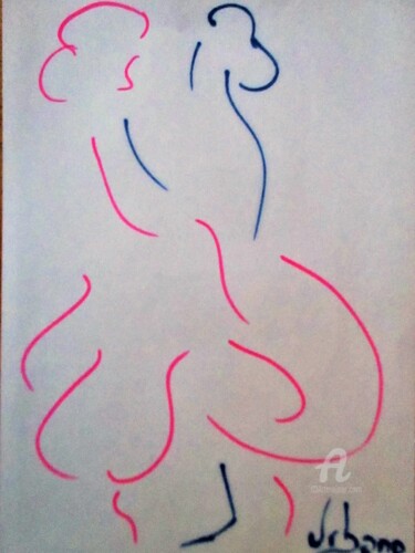 Tekening getiteld "Valse à 4 temps." door Roberto Urbano, Origineel Kunstwerk, Marker