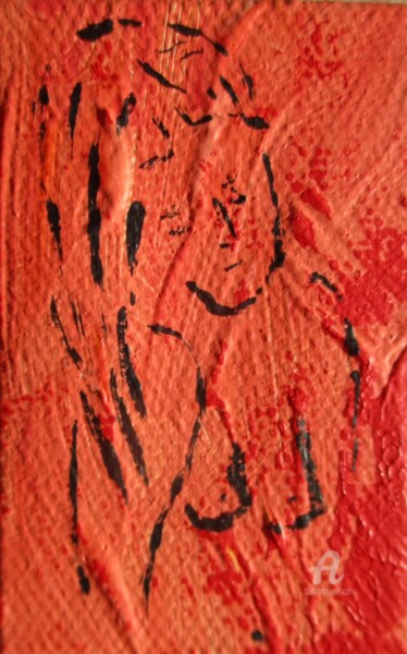 Malerei mit dem Titel "Brune aux seins nus." von Roberto Urbano, Original-Kunstwerk, Acryl