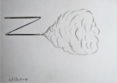 Drawing titled "Gaz part." by Roberto Urbano, Original Artwork, Pencil