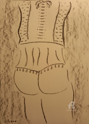 "Le petit corset" başlıklı Resim Roberto Urbano tarafından, Orijinal sanat, Karakalem