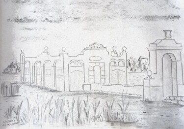 Dessin intitulée "Lac de Banyoles Esp…" par Roberto Urbano, Œuvre d'art originale, Crayon