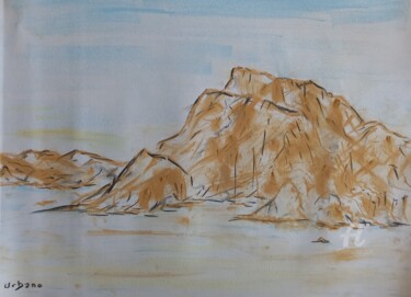 Zeichnungen mit dem Titel "Corse Calanques de…" von Roberto Urbano, Original-Kunstwerk, Kreide